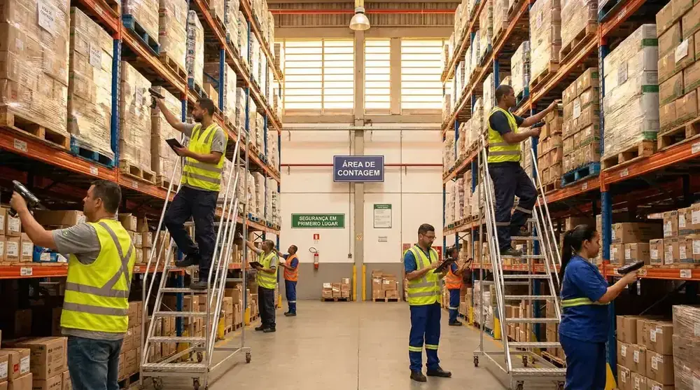 Stock records being reconciled against physical count results